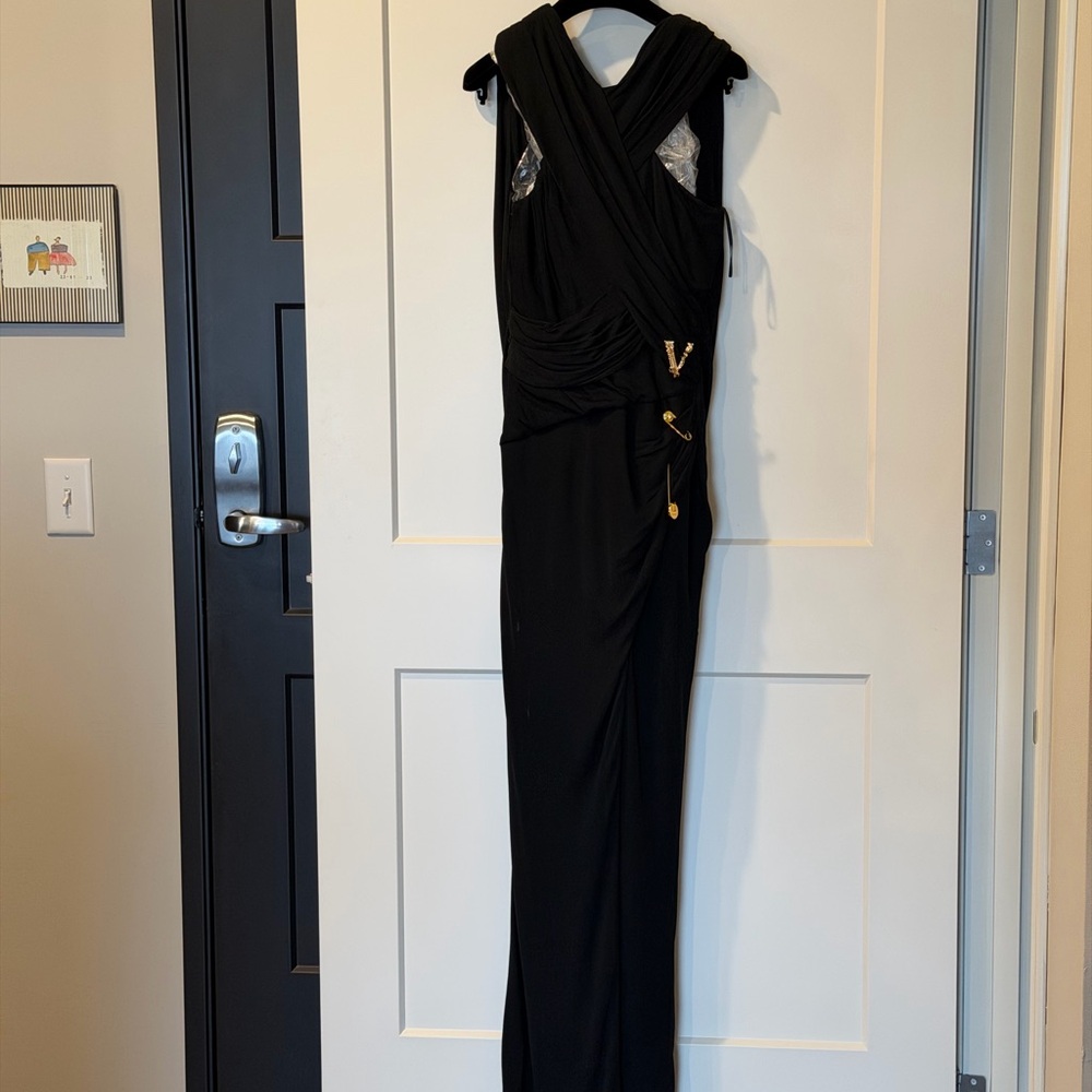 Versace Black Draped Dress